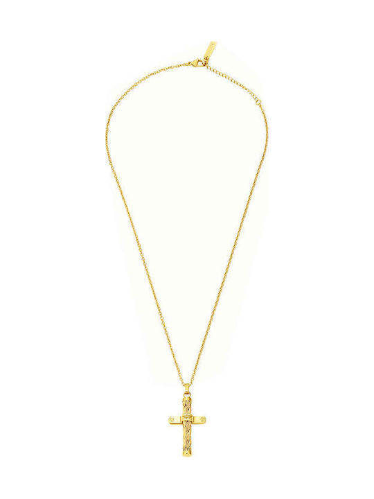 Police Herren Kreuz aus Stahl mit Kette Crossed