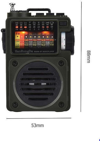 Hanrongda HRD-700 Портативен Радиоприемник Акумулаторен с Bluetooth Черен