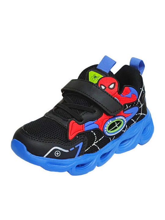 Παιδικά Sneakers με Σκρατς & Φωτάκια Navy Μπλε