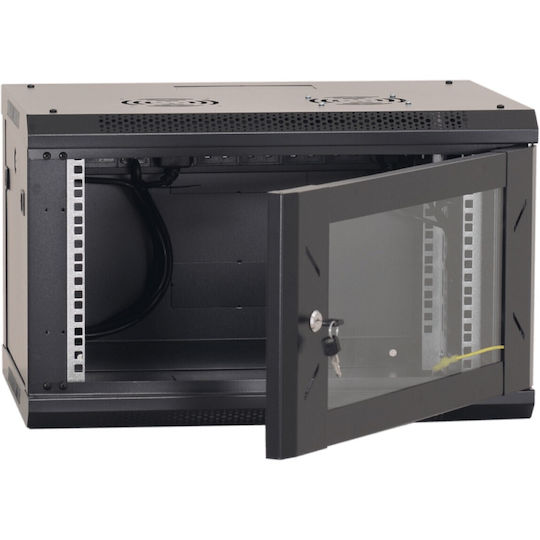 Eucom Επιτοίχια Καμπίνα Rack 12U 60x60x58cm Μαύρο P12-60-60