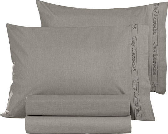 Guy Laroche Bettlaken Semi-Doppel mit Gummiband 120x200+32cm. Color Plus Dark Wenge