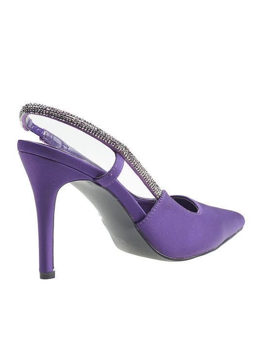 Pantofi cu toc cu Curea Violet