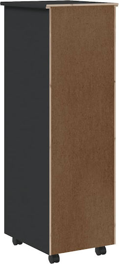 Чекмеджета за Бюро от Масивно Дърво с Колелца Сиви 34x39x103см