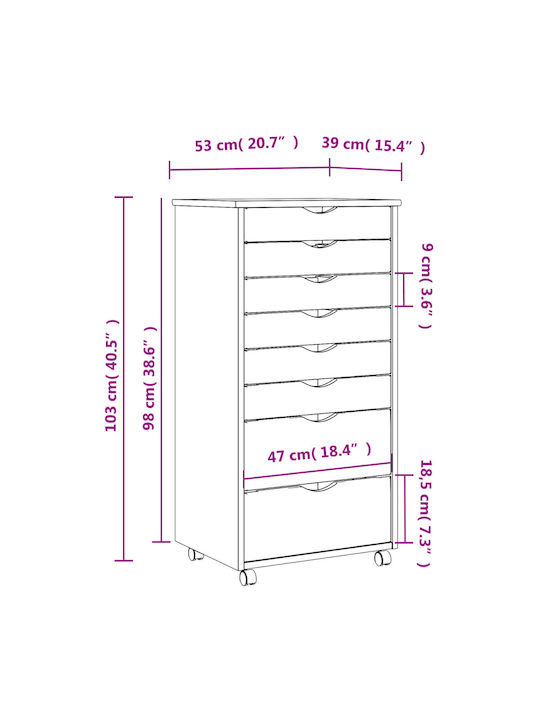 Чекмеджета Офис Бял 53x39x103см
