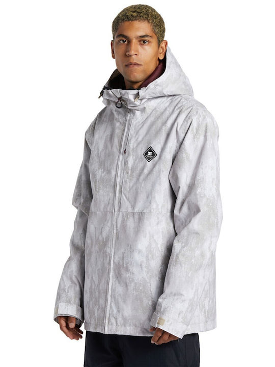 Basis Print Winter Jacket Waterproof White
