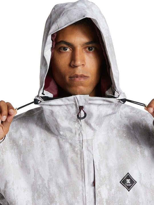 Basis Print Winter Jacket Waterproof White