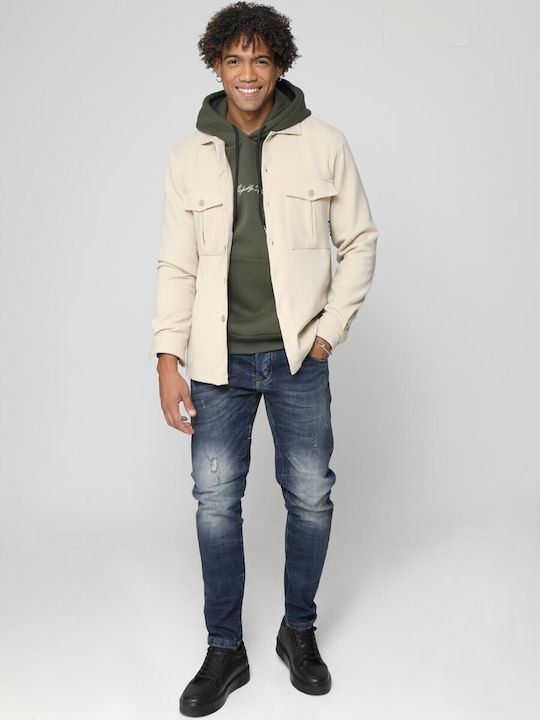 Tresor Men's Sweatshirt with Hood and Pockets Khaki