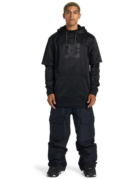 DC Men's Sweatshirt with Hood and Pockets Black