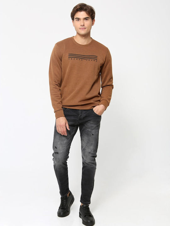 Tresor Men's Sweatshirt with Hood and Pockets Brown