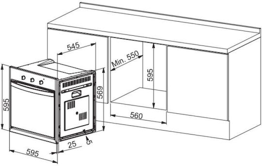 Franke Country Fco 86 H ON Cuptor Deasupra Blatului 65lt L59.5cm.