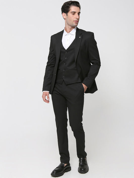 Tresor Men's Suit with Vest Black