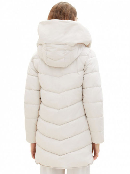 Tom Tailor Women's Short Puffer Jacket for Winter White