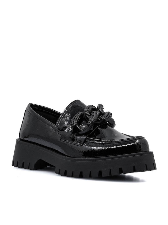 Exe Leather Women's Moccasins in Black Color