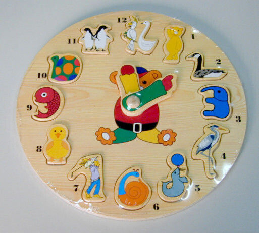 Ξύλινο Παιδικό Puzzle Σφηνώματα Ρολόι για 2+ Ετών 13pcs Anelixi