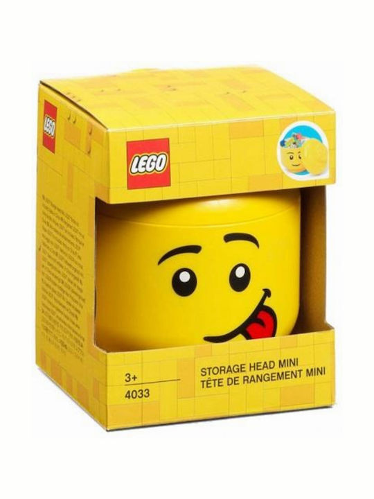 Lego Kids Plastic Toy Storage Box Head Yellow 10x10x11cm