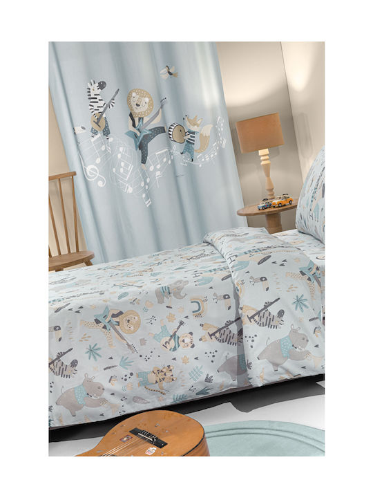 Saint Clair Set Kids Duvet Cover Single with Pillowcase Cotton Blue 160x220cm