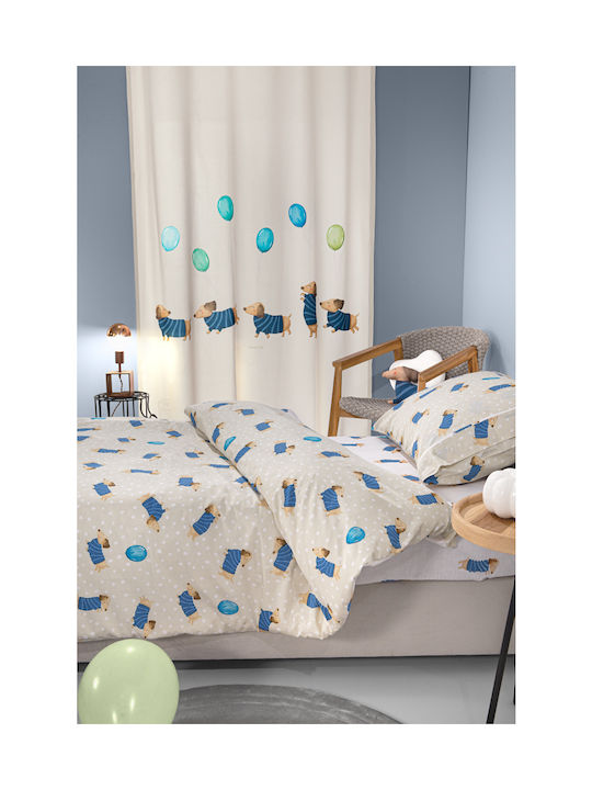 Saint Clair Set Kids Duvet Cover Single with Pillowcase Cotton Blue 160x220cm