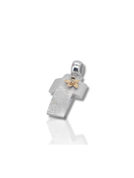 Mentzos White Gold Cross 9K