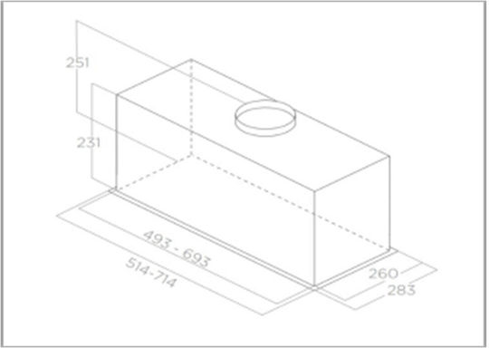 Pyramis Τζάκι Plus EF Μηχανισμός Απορρόφησης 70cm Inox
