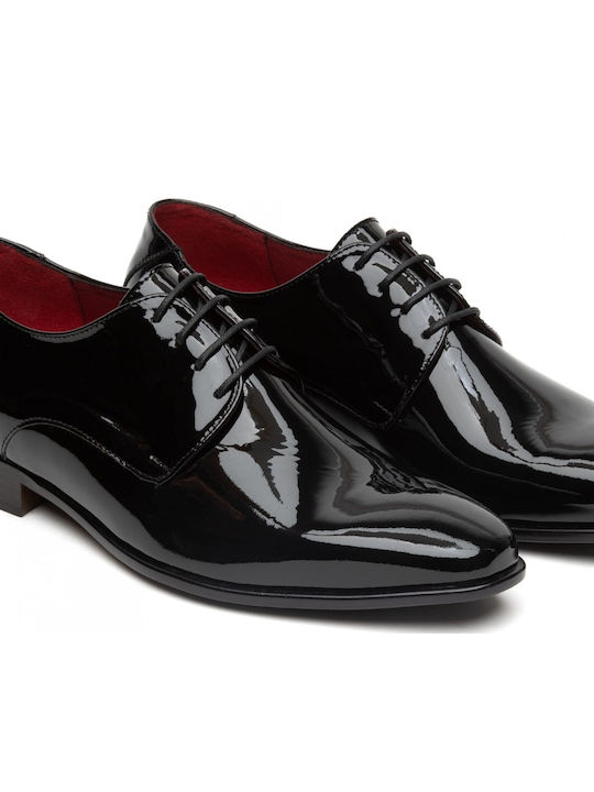 Handgefertigt Herrenschuhe aus Lackleder Schwarz