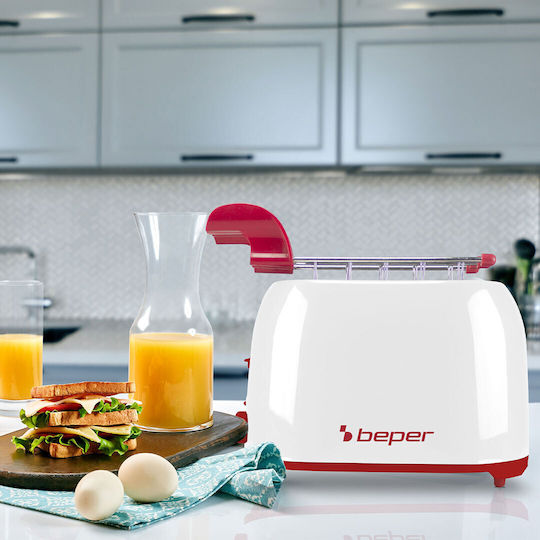 Beper Тостер Двуместна 750W Червена