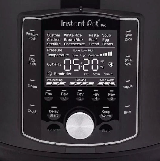 Instant Pot Pro 113-0057-01-EU Multifunktionskocher 1400W mit Kapazität 8Es Schwarz