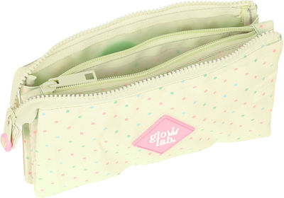 Glow Lab Fabric Beige Pencil Case with 2 Compartments