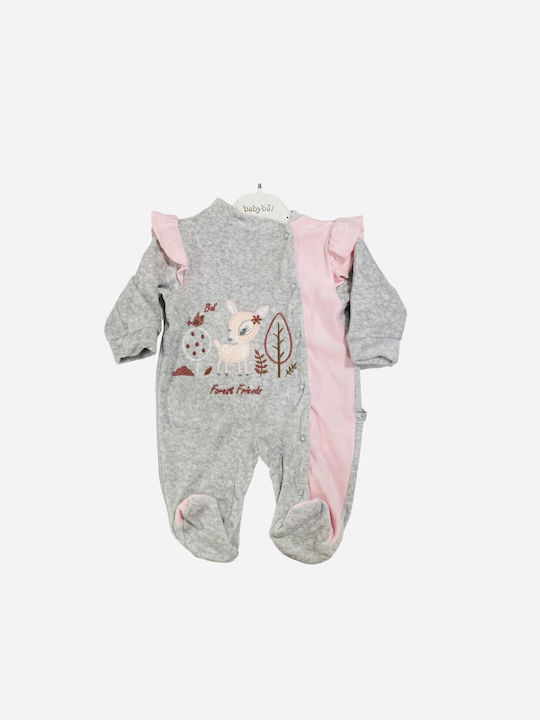 Baby Bal Set Baby Strampler Samt Rosa