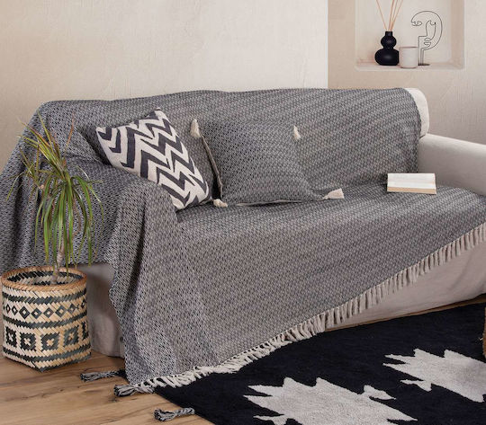 Nef-Nef Homeware Zackren Покривка За Фотьойл Жакард 180x180см Черна