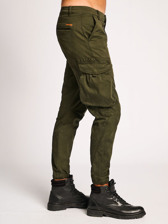 Felix Trousers Cargo Elastic in Loose Fit Green