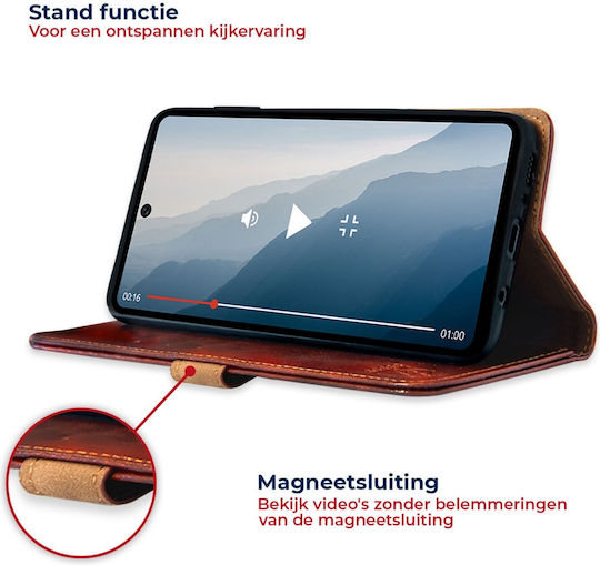 Rosso Element Pu Brieftasche Synthetisches Leder Braun (Galaxy A72)