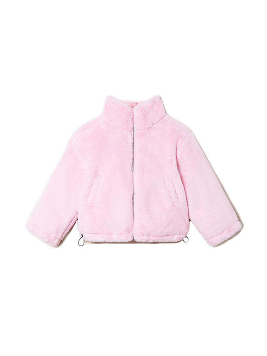 Twinset Girls Quilted Coat Pink with Ηood