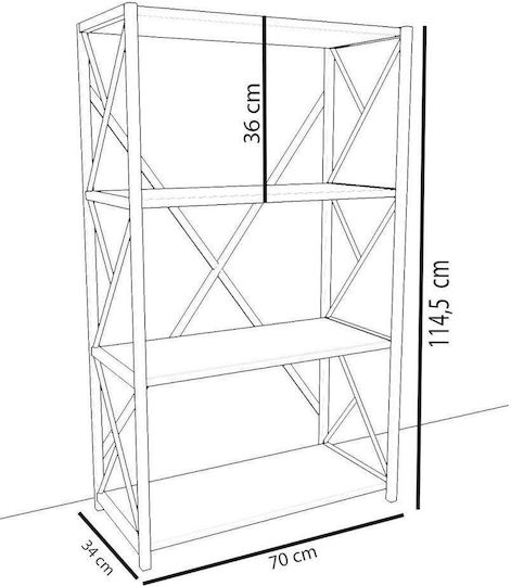 Bibliothek Ike Drys Schwarz 70x34x114,5cm
