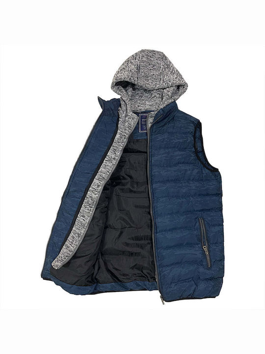 Ustyle Ärmellos Herren Jacke Lässig Blau