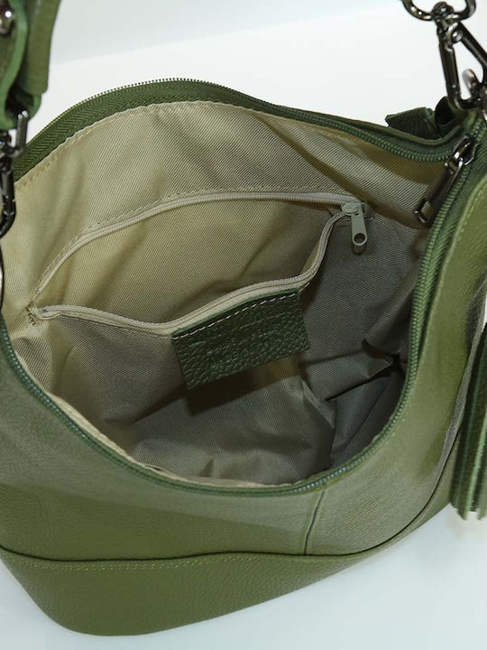De piele Geantă de damă Crossbody Kaki