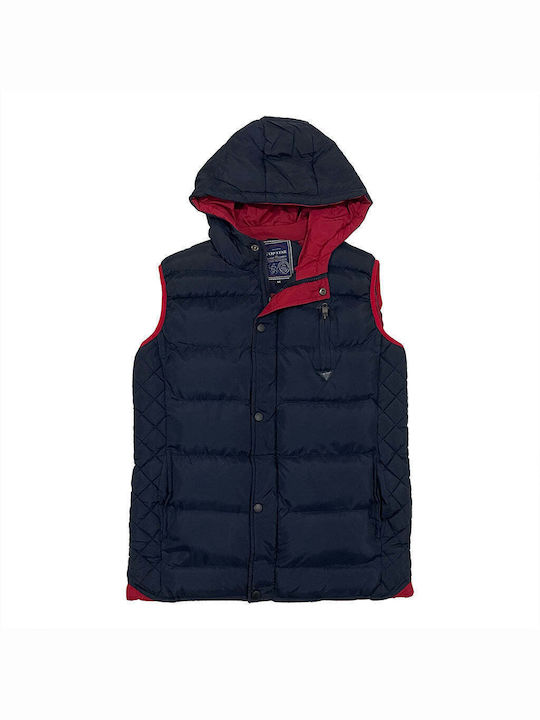 Ustyle Men's Sleeveless Jacket Blue