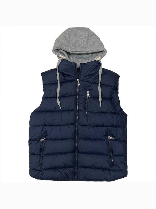 Ustyle Men's Sleeveless Jacket Blue