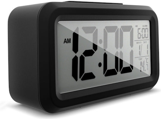 Mebus 42435 Επιτραπέζιο Ψηφιακό Ρολόι LCD Πλαστικό με Ξυπνητήρι Μαύρο 42435