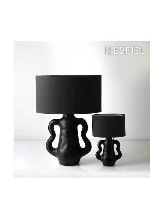 Espiel Ceramic Table Lamp for Socket E14 with Black Shade and Base