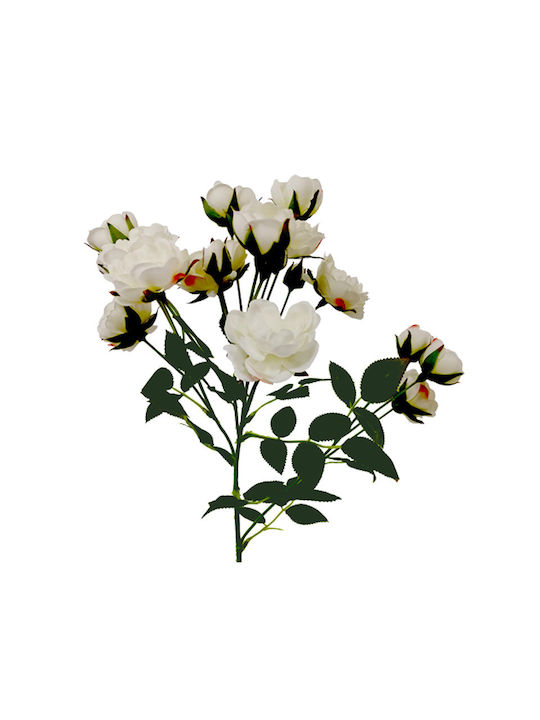 Zaros Buchet din Flori Artificiale Trandafir White 55cm 1buc