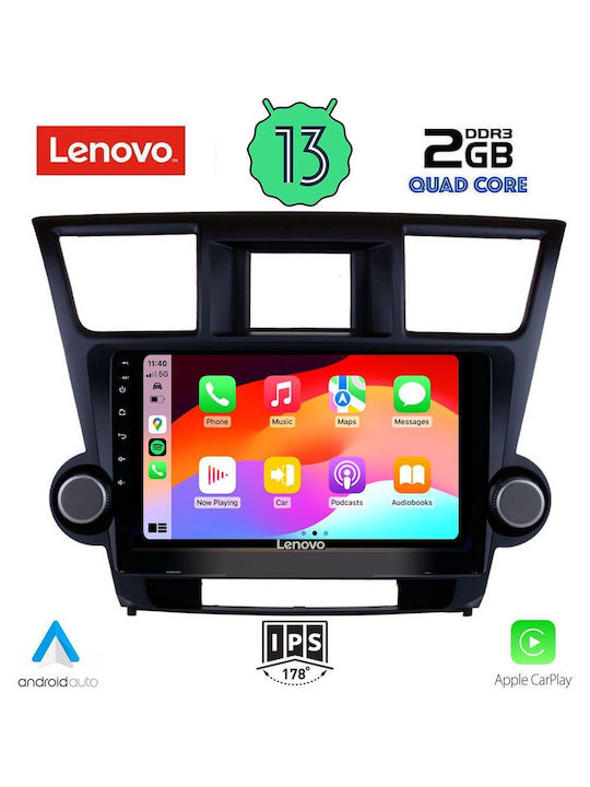 Lenovo Ηχοσύστημα Αυτοκινήτου για Toyota Highlander 2008-2015 (Bluetooth/USB/WiFi/GPS) με Οθόνη Αφής 10"