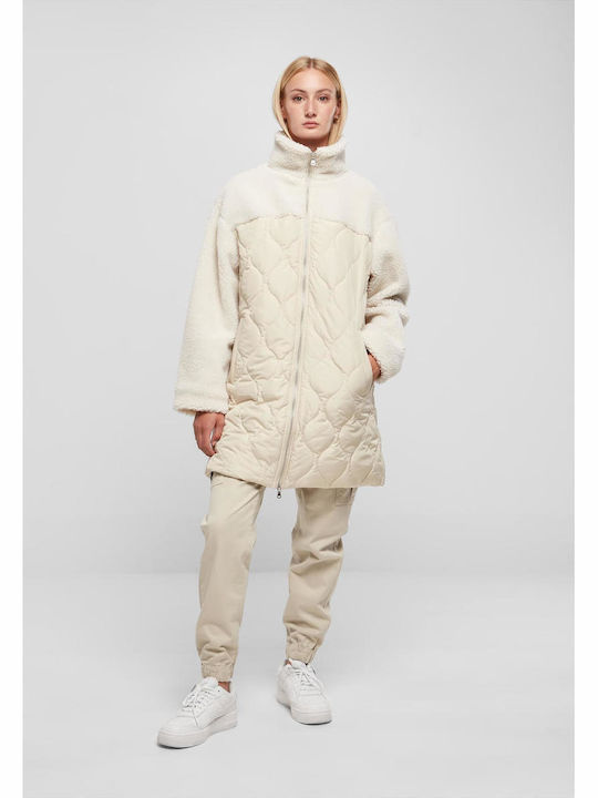 Kurz Damen Puffer Jacke für Winter Softseagrass/Whitesand