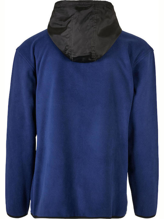 Men's Fleece Cardigan with Hood Blue
