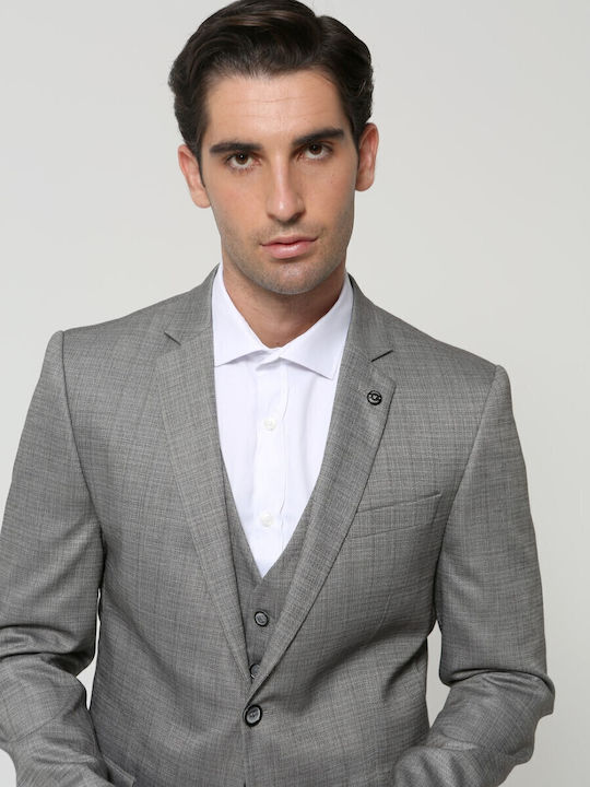 Men's Suit with Vest Gray