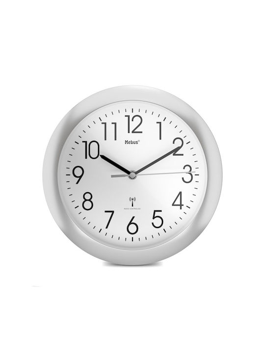 Mebus Wall Clock Plastic Silver Ø25cm