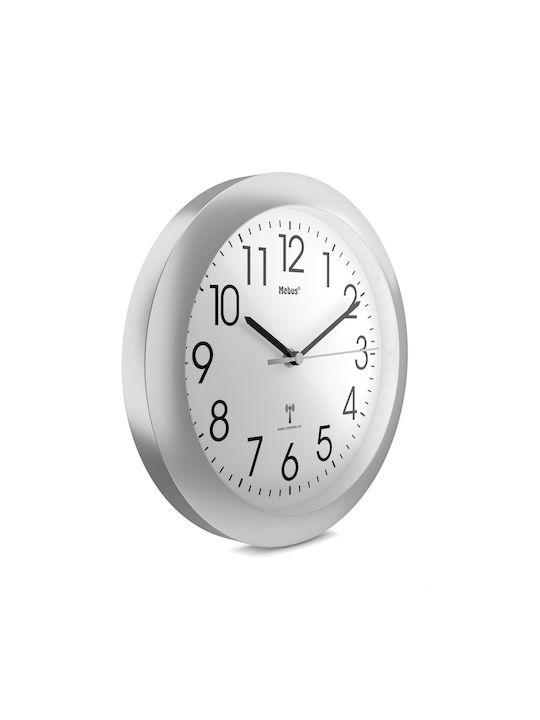 Mebus Wall Clock Plastic Silver Ø25cm