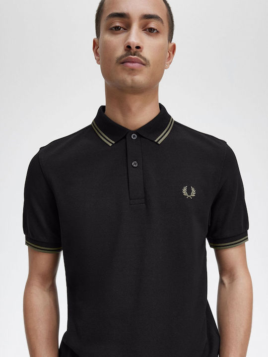 Herrenblusen Kurzarm Polo T-Shirt Schwarz
