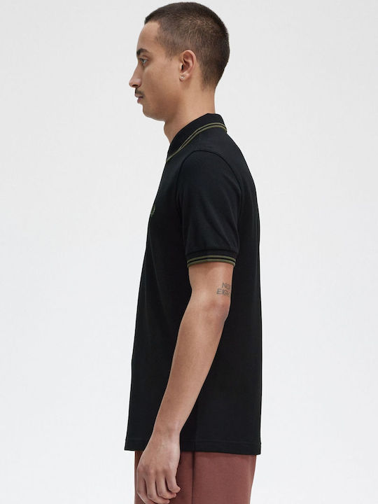 Herrenblusen Kurzarm Polo T-Shirt Schwarz