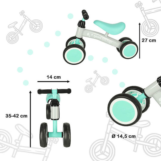 ikonka Παιδικό Ποδήλατο Ισορροπίας Tiny Cross Country Πράσινο