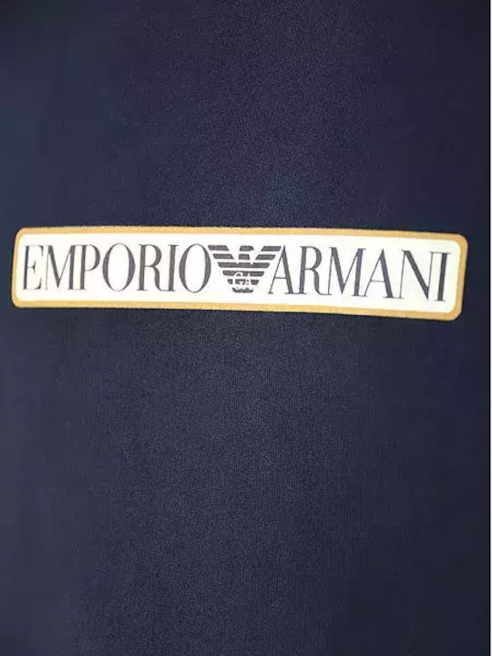 Emporio Armani Ανδρική Φούτερ Ζακέτα με Κουκούλα Μπλε